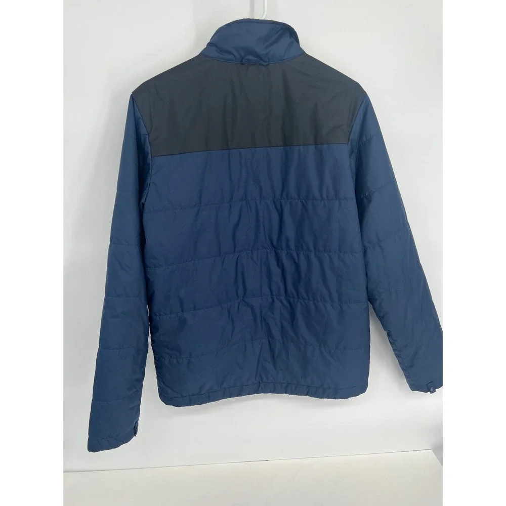 The North Face Mens Puffer Jacket Navy Blue Black Colorblock Insulated‎ Small